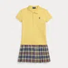 Polo Ralph Lauren Ralph Lauren Plaid-skirt Stretch Mesh Polo Dress