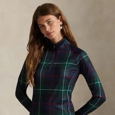 Polo Ralph Lauren Ralph Lauren Plaid Stretch-jersey Quarter-zip In Multi