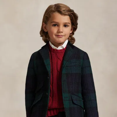 Polo Ralph Lauren Kids' Ralph Lauren Plaid Wool Tweed Suit Jacket In Green