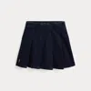 Polo Ralph Lauren Pleated Denim Skirt In Blue