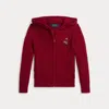 Polo Ralph Lauren Ralph Lauren Polo Bear Cotton Full-zip Sweater In Red