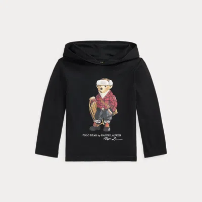 Polo Ralph Lauren Kids' Ralph Lauren Polo Bear Cotton Hooded Tee In Black