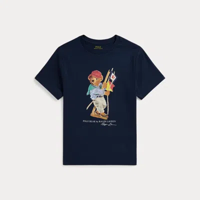 Polo Ralph Lauren Kids' Ralph Lauren Polo Bear Cotton Jersey Tee In Blue