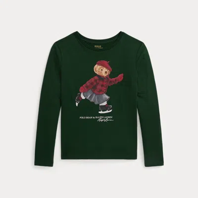 Polo Ralph Lauren Kids' Ralph Lauren Polo Bear Cotton Long-sleeve Tee In Black