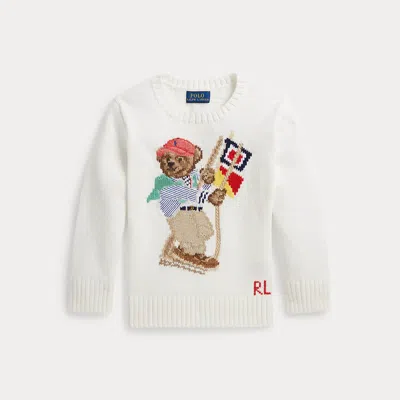Polo Ralph Lauren Kids' Ralph Lauren Polo Bear Cotton Sweater In White