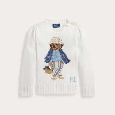 Polo Ralph Lauren Kids' Ralph Lauren Polo Bear Cotton Sweater In White