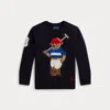 Polo Ralph Lauren Boys 2t-7 Polo Bear Crewneck Sweater In Blue