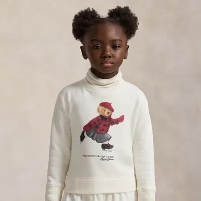 Polo Ralph Lauren Kids' Ralph Lauren Polo Bear Fleece Dress In Neutral