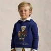Polo Ralph Lauren Boys Polo Bear Fleece Hoodie In Blue