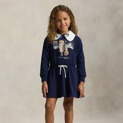 Polo Ralph Lauren Kids' Ralph Lauren Polo Bear Fleece Sweatshirt Dress In Black