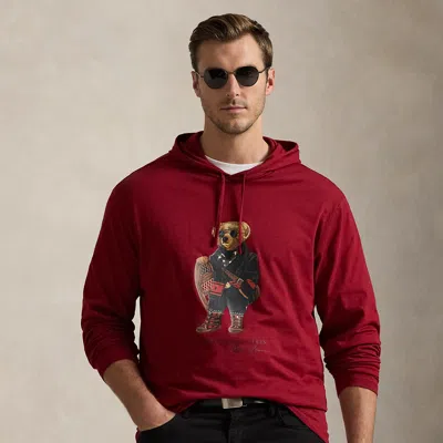 Polo Ralph Lauren Ralph Lauren Polo Bear Jersey Hooded T-shirt In Red