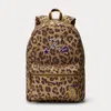 Polo Ralph Lauren Leopard-print Patch Backpack In Brown