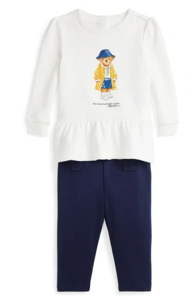 POLO RALPH LAUREN RALPH LAUREN POLO BEAR LONG SLEEVE COTTON GRAPHIC SWEATSHIRT & LEGGINGS SET