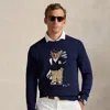 Polo Ralph Lauren Cotton Coolmax Novelty Bear Sweater Refined Navy In Blue