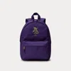 Polo Ralph Lauren Bear-embroidered Backpack In Purple