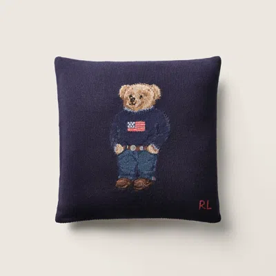 Polo Ralph Lauren Polo Bear Wool Throw Pillow In Navy