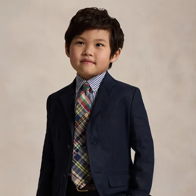 Polo Ralph Lauren Kids' Ralph Lauren Polo Linen Suit Jacket In Blue