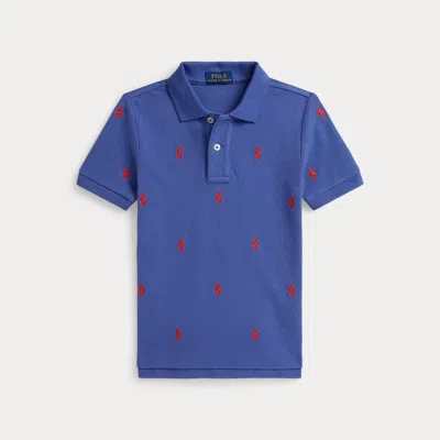 Polo Ralph Lauren Kids' Ralph Lauren Polo Pony Cotton Mesh Polo Shirt In Blue