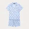 Polo Ralph Lauren Ralph Lauren Polo Pony Flannel Sleep Set In Blue