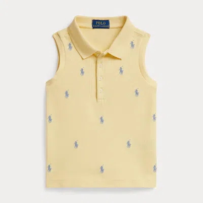 Polo Ralph Lauren Kids' Ralph Lauren Polo Pony Stretch Mesh Polo Shirt In Yellow