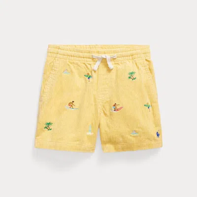 Polo Ralph Lauren Kids' Ralph Lauren Polo Prepster Embroidered Corduroy Short In Yellow