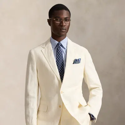 Polo Ralph Lauren Linen Polo Soft Fit Sport Coat In Cream