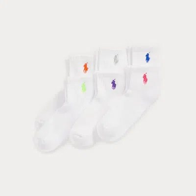 Polo Ralph Lauren Kids' Ralph Lauren Quarter-length Sock 6-pack In White