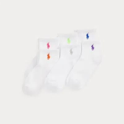 Polo Ralph Lauren Kids' Ralph Lauren Quarter-length Sock 6-pack In White