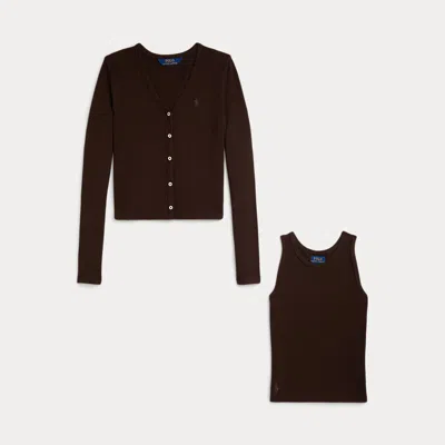 Polo Ralph Lauren Kids' Ralph Lauren Ribbed Cardigan & Top Set