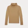 Polo Ralph Lauren Kids' Ralph Lauren Ribbed Cotton-modal Turtleneck In Brown