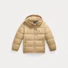Polo Ralph Lauren Hooded Puffer Jacket In Brown