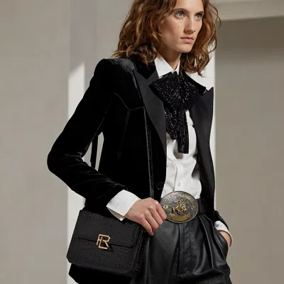 Polo Ralph Lauren Rl 888 Alligator Crossbody In Black