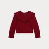 Polo Ralph Lauren Ralph Lauren Ruffled Cotton-modal Top In Red