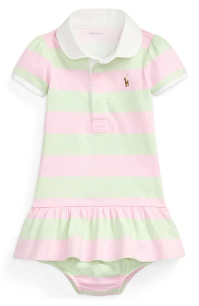 POLO RALPH LAUREN RALPH LAUREN RUGBY STRIPE COTTON JERSEY DRESS & BLOOMERS