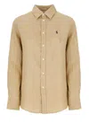 Polo Ralph Lauren Linen Button-up Shirt In Beige