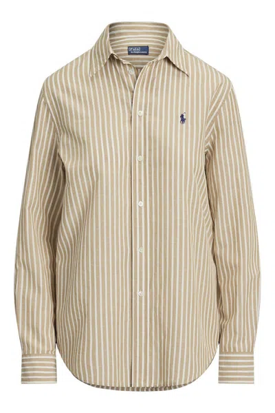 Polo Ralph Lauren Ralph Lauren Shirts Beige/white In Beige Chiari E Naturali