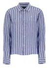 Polo Ralph Lauren Wide And Short Vichy Linen Shirt In Blue