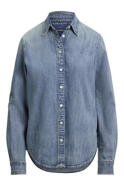 Polo Ralph Lauren Ralph Lauren Shirts In Denim Chiaro Blu E Verdi