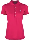 Polo Ralph Lauren Dark Pink Pony Logo-embroidered Polo Shirt In Multicolor