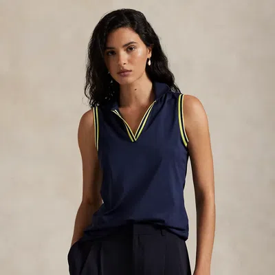 Polo Ralph Lauren Ralph Lauren Slim Fit Sleeveless Polo Shirt In Blue