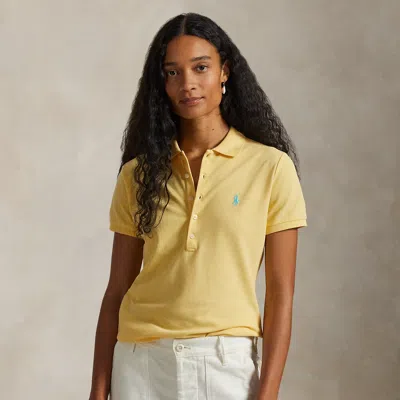Polo Ralph Lauren Julie Slim Fit Five Button Polo Shirt In Yellow