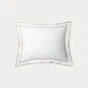 Polo Ralph Lauren Spencer Sateen Border Sham In White And Flax