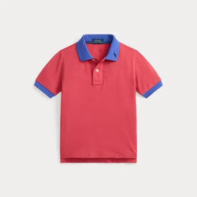 Polo Ralph Lauren Kids' Ralph Lauren Stretch Cotton Mesh Polo Shirt In Red