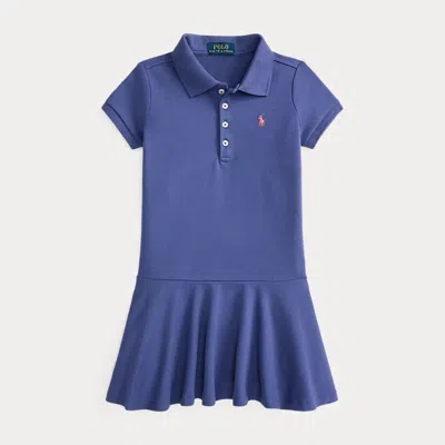 Polo Ralph Lauren Kids' Ralph Lauren Stretch Mesh Polo Dress In Blue