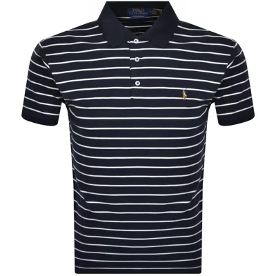 Polo Ralph Lauren Ralph Lauren Stripe Slim Fit Polo T Shirt Navy