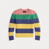 Polo Ralph Lauren Ralph Lauren Striped Cable-knit Cotton Sweater In Multi