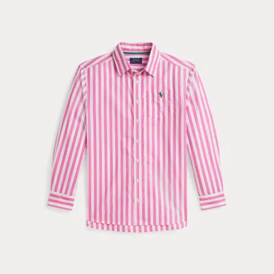 Polo Ralph Lauren Kids' Ralph Lauren Striped Cotton Poplin Boxy Shirt In Multi