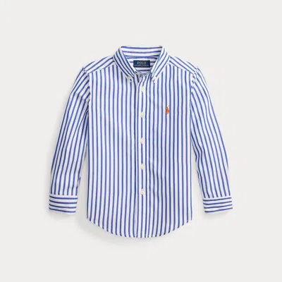 Polo Ralph Lauren Kids' Ralph Lauren Striped Cotton Poplin Shirt In Blue