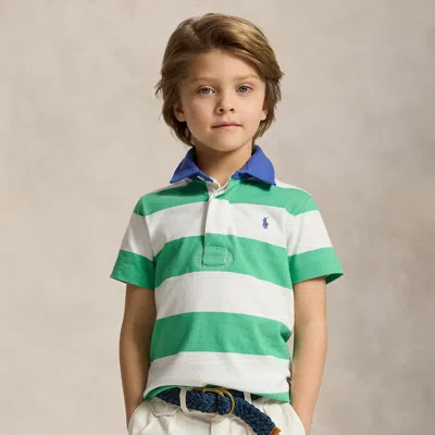 Polo Ralph Lauren Kids' Ralph Lauren Striped Cotton Short-sleeve Rugby Shirt In Multi