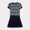 Polo Ralph Lauren Ralph Lauren Striped Cotton Sweater & Skirt Set In Black